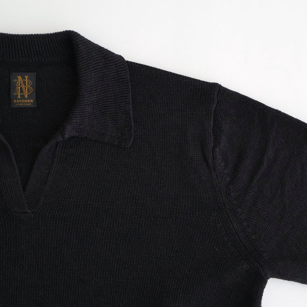 WASHED HIGH COUNT LINEN SKIPPER #BLACK [BN-26SL-015]