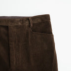 MIXED-WALE CORDUROY NOTUCK SLACKS #BROWN [26W-BIS-PT15]