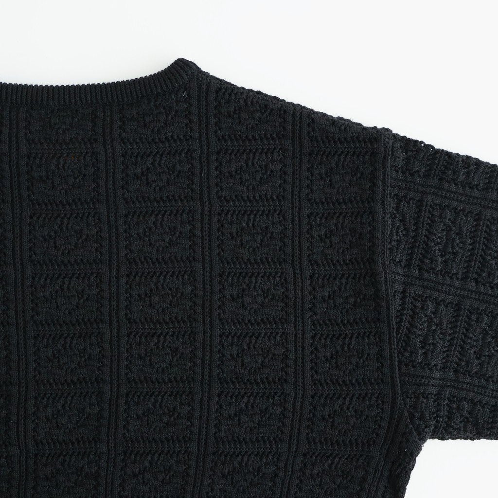 GRASSY LACE CREW NECK #BLACK [BN-26SL-028]