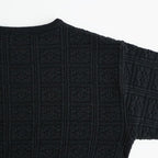 GRASSY LACE CREW NECK #BLACK [BN-26SL-028]