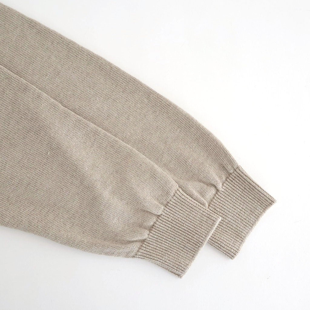 WASHED HIGH COUNT LINEN V NECK CARDIGAN #NATURAL [BN-26SM-021]