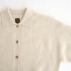 CASHMERE FOX POLO CARDIGAN #IVORY [BN-25FL-044]
