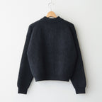 CASHMERE FOX POLO CARDIGAN #CHARCOAL [BN-25FL-044]