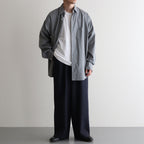 TWO TUCK MILITARY TROUSERS #NAVY STRIPE [M25C07PT01C]