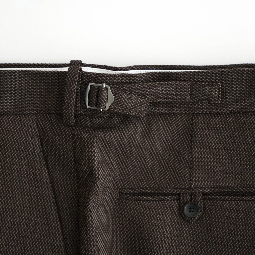 REGULAR FIT STRAIGHT TROUSERS #BROWN BIRD’S-EYE [M26C10PT03C]