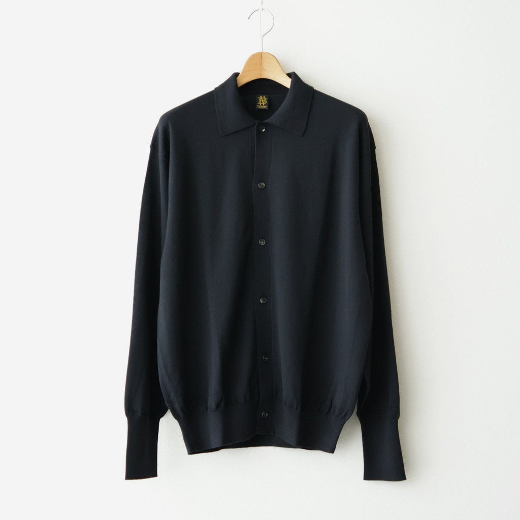 BABY WOOL POLO CARDIGAN #BLACK [BN-26FM-040]