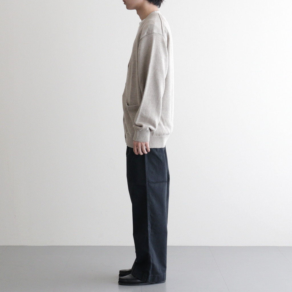 WASHED HIGH COUNT LINEN V NECK CARDIGAN #NATURAL [BN-26SM-021]