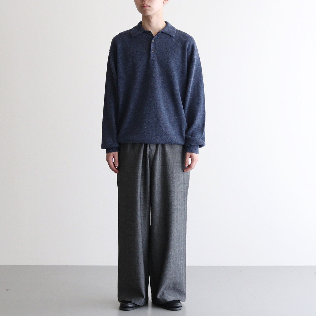 WIDE LEG EASY PANTS #HERRINGBONE [M25C12PT02C]