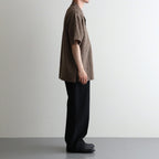 ORIGINAL PRINTED OPEN COLLAR SHIRTS (KASURI) Short-sleeve #MOCHA [261OJ-SH20]