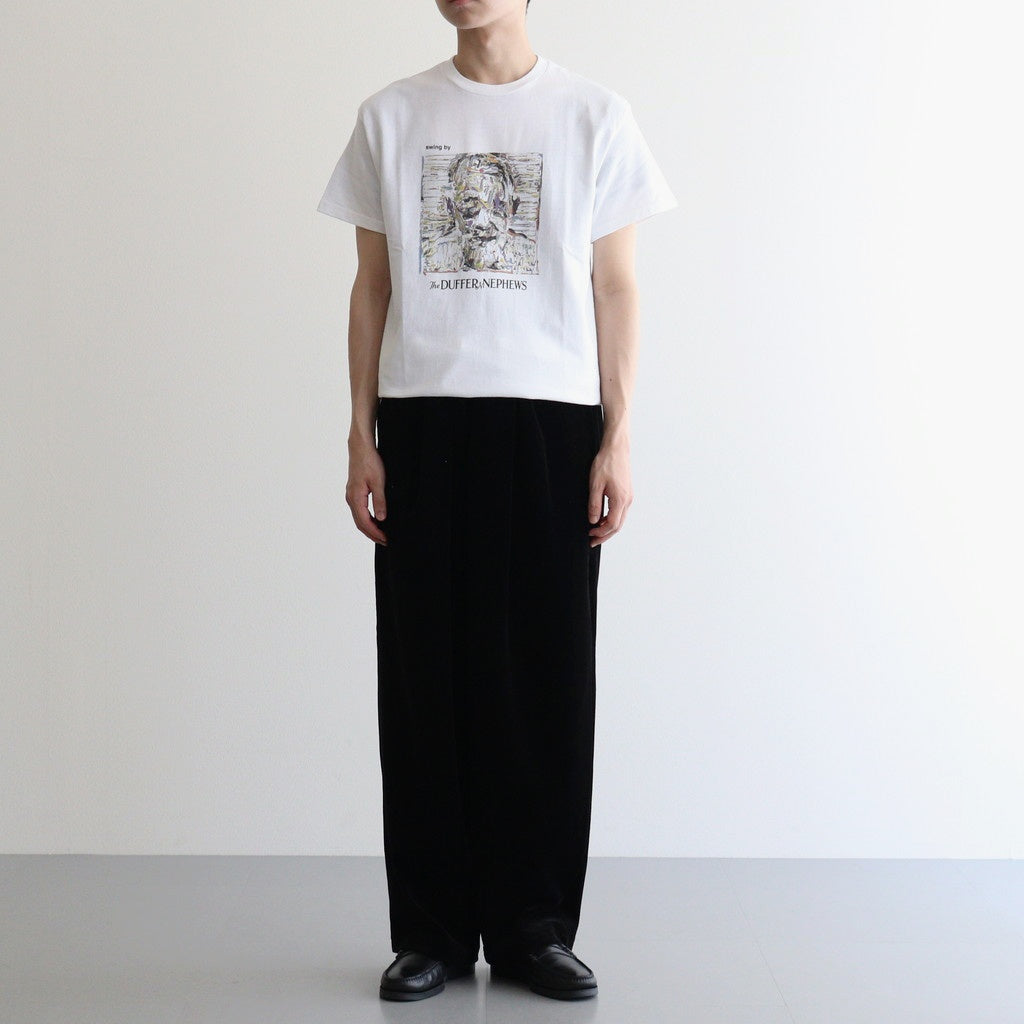 SHORT SLEEVE PRINT-T "swing by" #WHITE [DNA25T02]