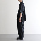 NEW OPEN COLLAR S/S SHIRT #BLACK [A25B05SH01B]