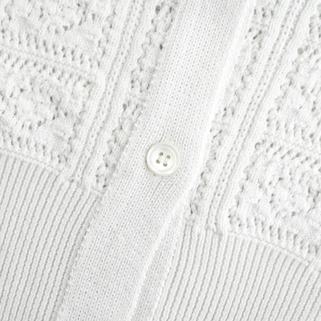 GRASSY LACE CREW NECK CARDIGAN #WHITE [BN-26SL-029] - Diffusion