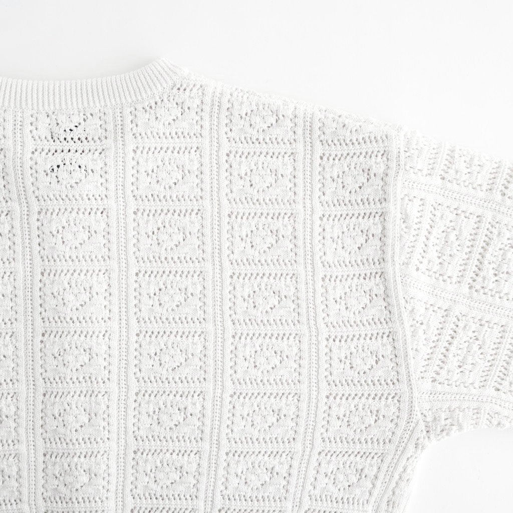 GRASSY LACE CREW NECK CARDIGAN #WHITE [BN-26SL-029]