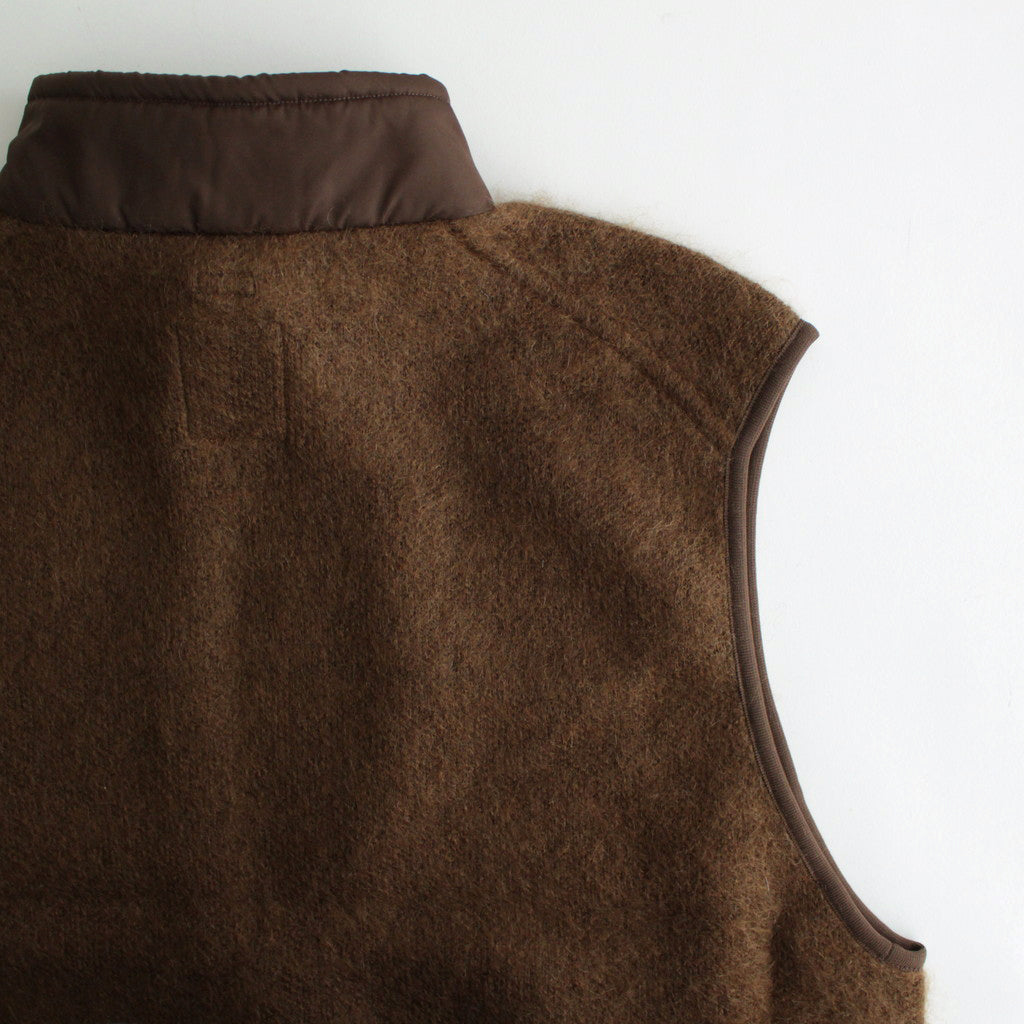 Zip-Up Mohair Vest #Brown [S24FN030]