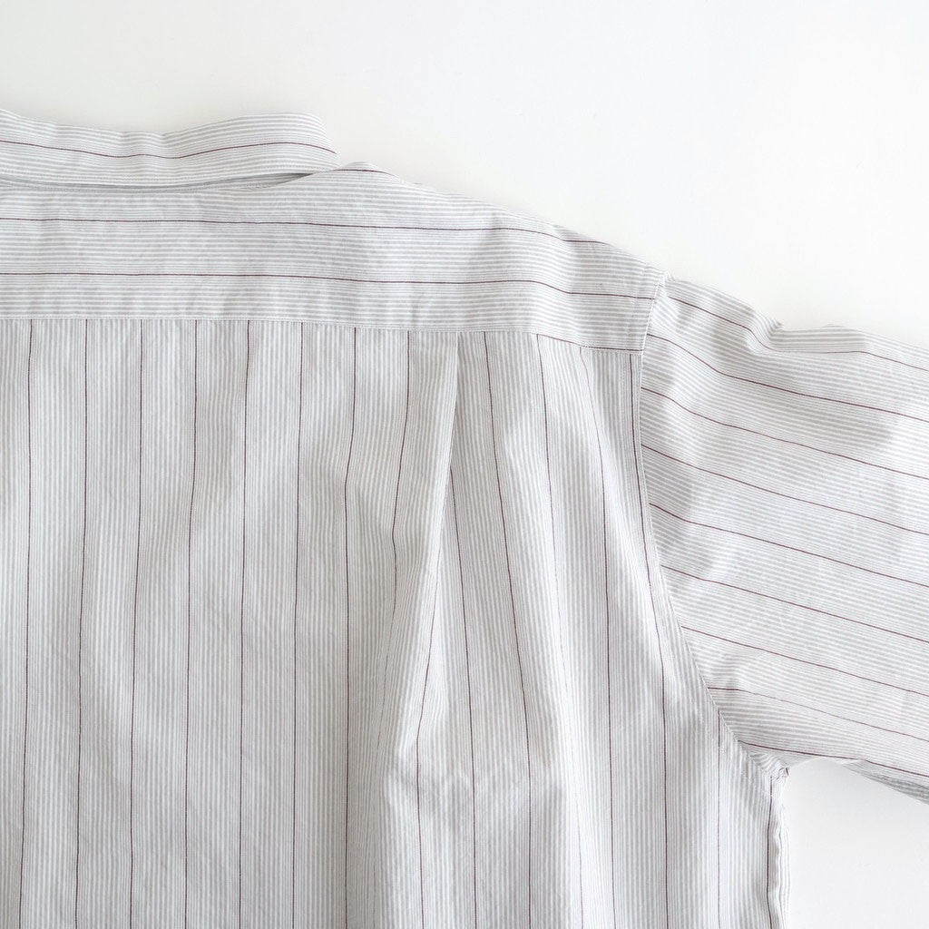 Regular Collar Stripe Wind Shirt #Gray [S26SG086]
