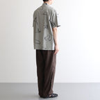 ORIGINAL PRINTED OPEN COLLAR SHIRTS (Animal Drawing) Short-sleeve #CELADONN [251OJ-SH22]