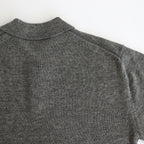 WASHED HIGH COUNT LINEN POLO #GRAY [BN-25SM-023]