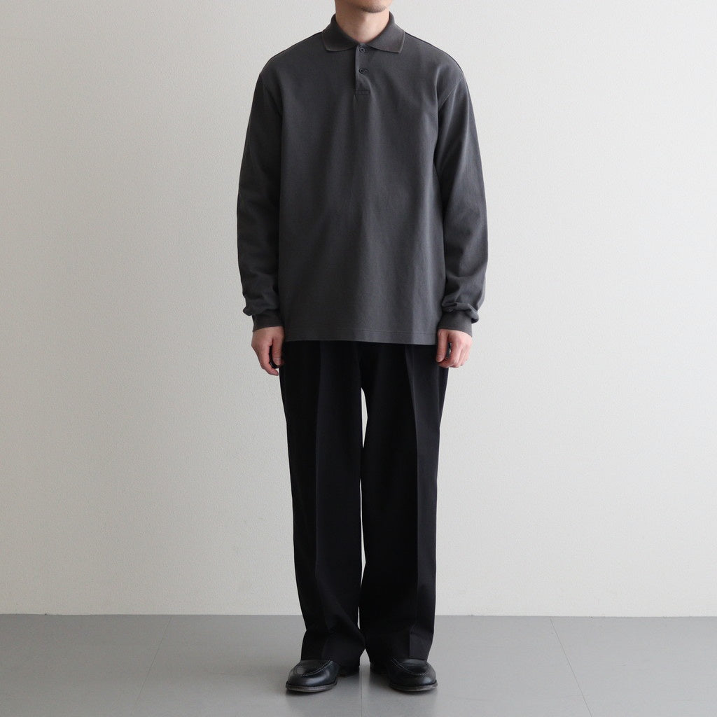 TWO BUTTON POLO L/S TEE #M.GRAY [M25A15CS01C]