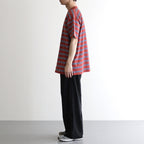 BORDER SHORT SLEEVE TOP #N.REDxSAX [PMAT-CS02]