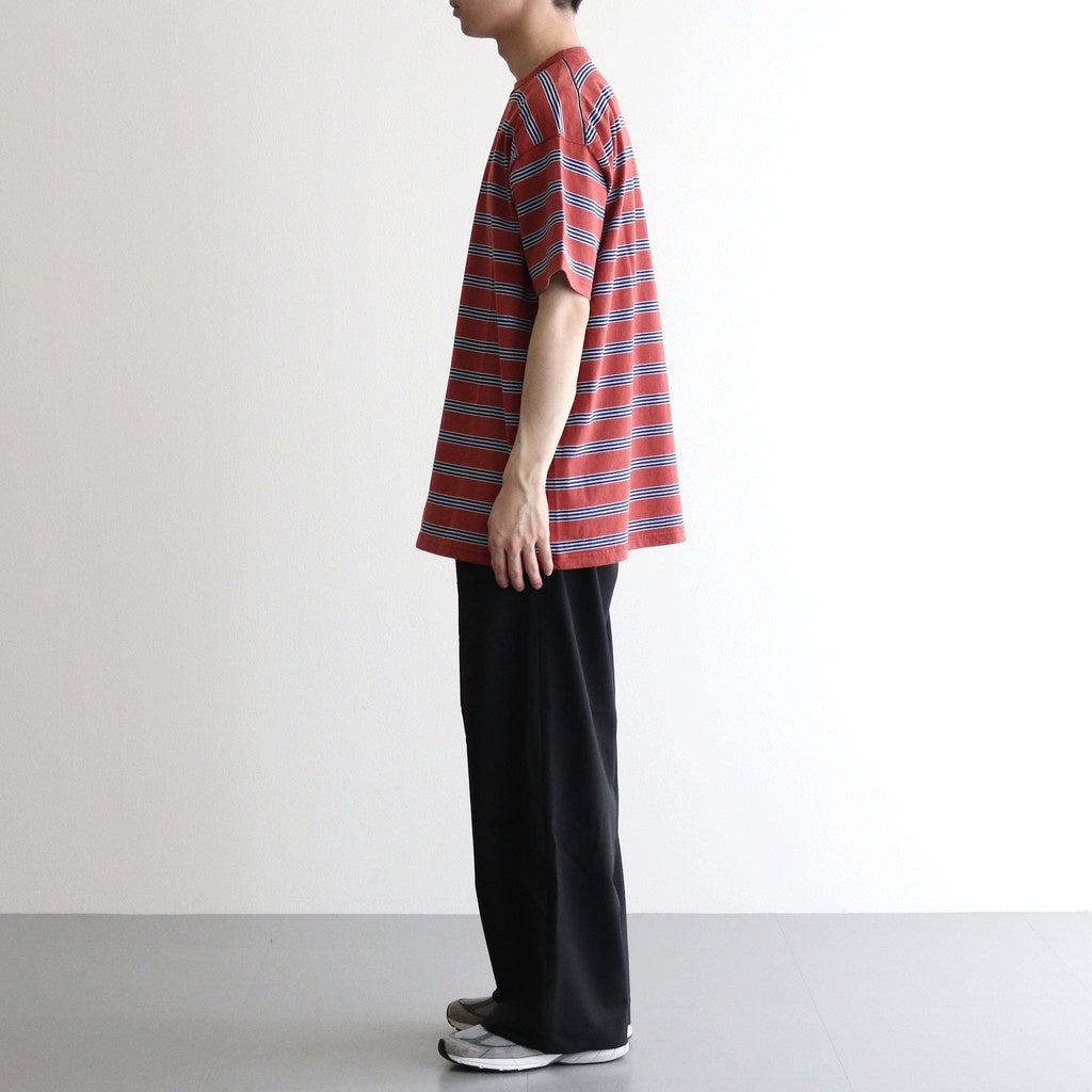 BORDER SHORT SLEEVE TOP #N.REDxSAX [PMAT-CS02]