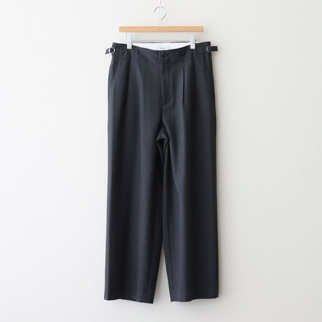 TWO TUCK MILITARY TROUSERS #CHARCOAL GRAY [M25C07PT01C]