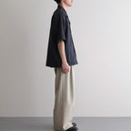 TRIPLE PLEATED WIDE TROUSERS #BEIGE [A26A15PT03C]