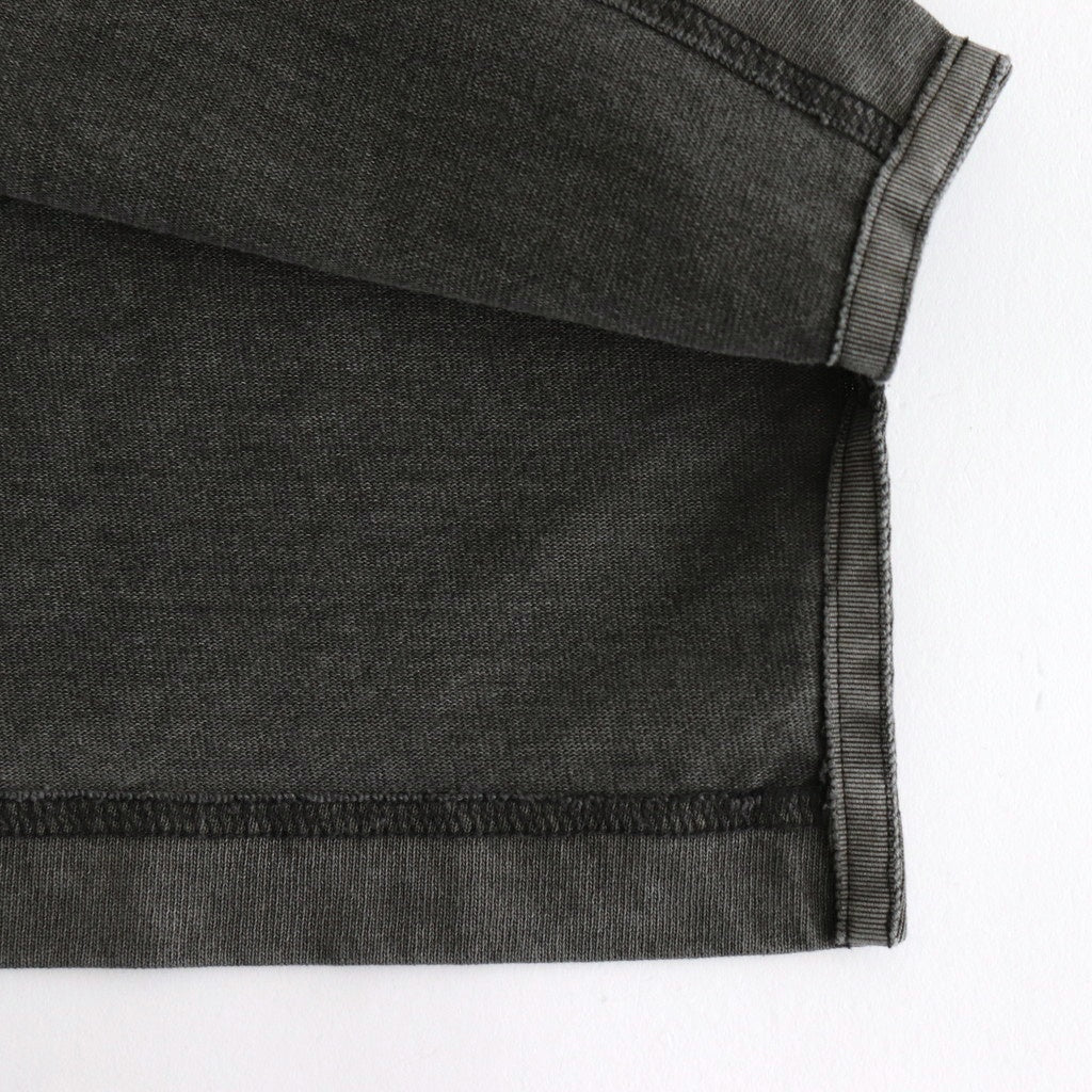 OPEN END COTTON PIGMENT DYE HENRY NECK P/O #020 CHARCOAL [17052 66024]