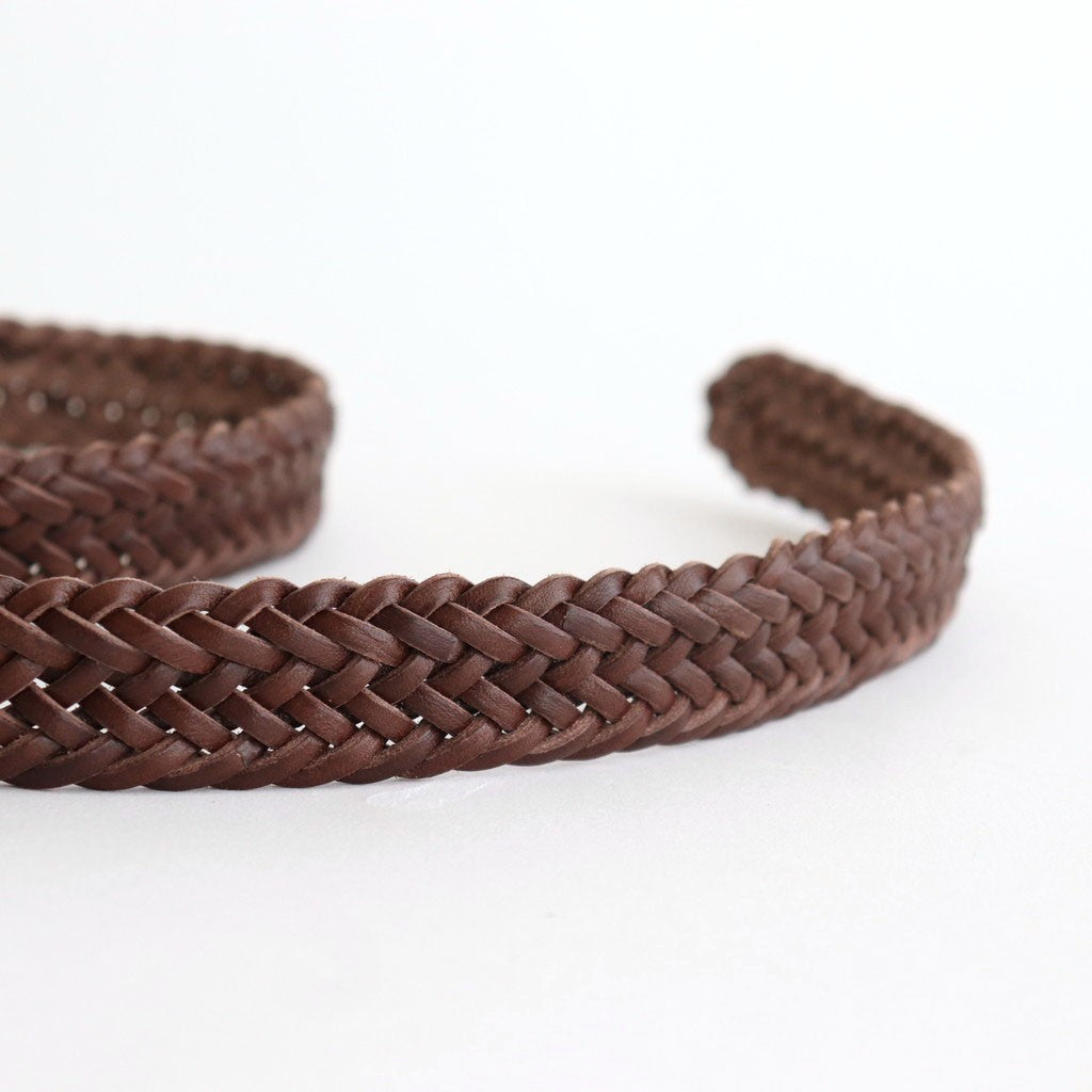 LEATHER MESH BELT #BROWN [PMAT-AC07]