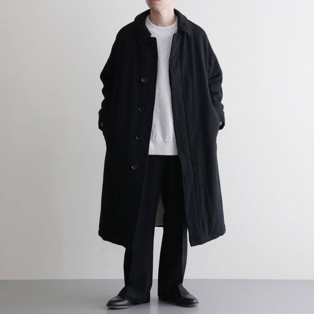 Classic Wool Balmacaan Coat #BlackNavy [BHS25F009]