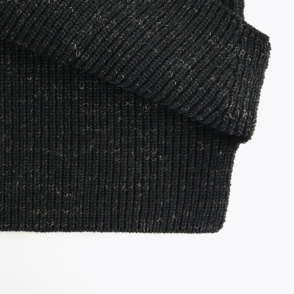 BLENDED KEMPI WOOL RAPEL CARDY #ONYX [252OJ-KN03]