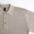 WASHED HIGH COUNT LINEN POLO #NATURAL [BN-26SM-022]
