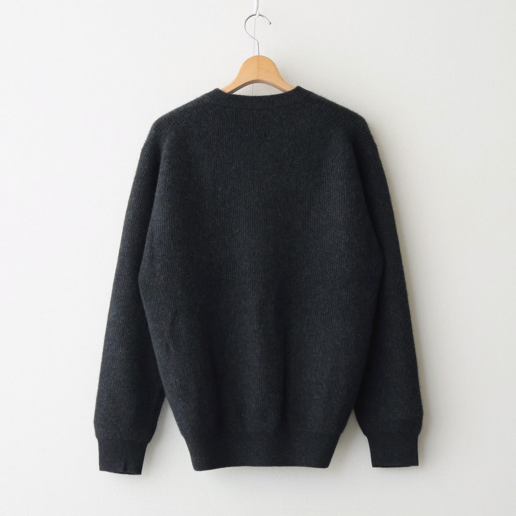 CASHMERE FOX CREW NECK #CHARCOAL [BN-25FM-053]