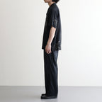 ORIGINAL PRINTED OPEN COLLAR SHIRTS (ANIMAL DRAWING) Short-sleeve #BLACK [261OJ-SH22]