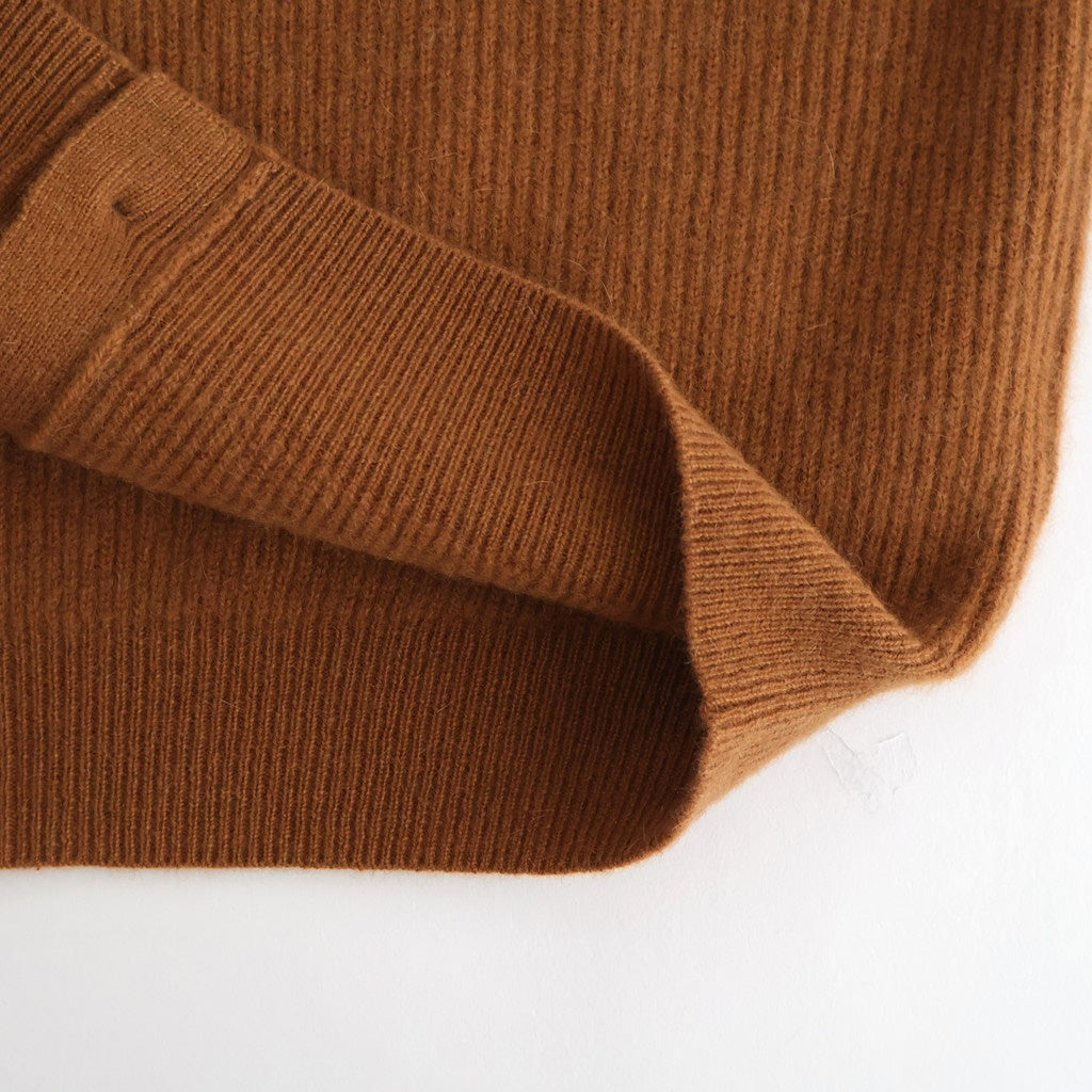 CASHMERE FOX POLO CARDIGAN #CAMEL [BN-25FL-044]