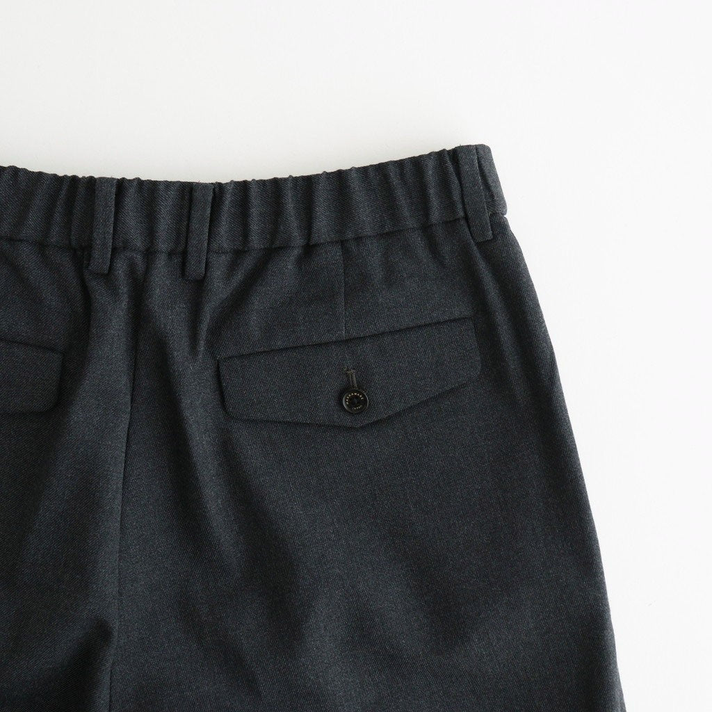DOUBLE PLEATED SEMI EASY TROUSERS #CHARCOAL [A26C07PT02C]