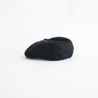 LINEN HERRINGBONE PEAKED CAP #BLACK [261OJ-HT02]
