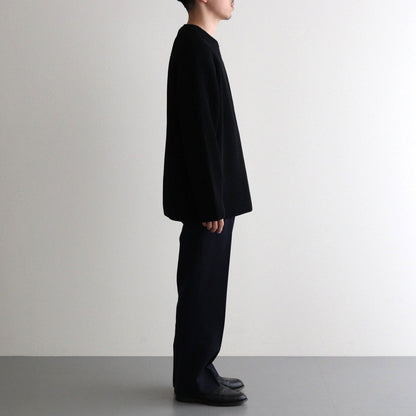 SOLID WOOL RIB CREW NECK #BLACK [BN-24FM-042]