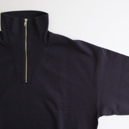 ORGANIC COTTON BLEND HEAVY WEIGHT FLEECE HALF ZIP #NAVY [16542 66326]