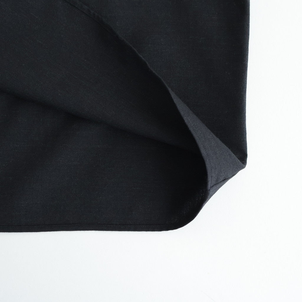 FLY FRONT OPEN COLLAR S/S SHIRT #CHAMBRAY BLACK [M26A11SH02B]