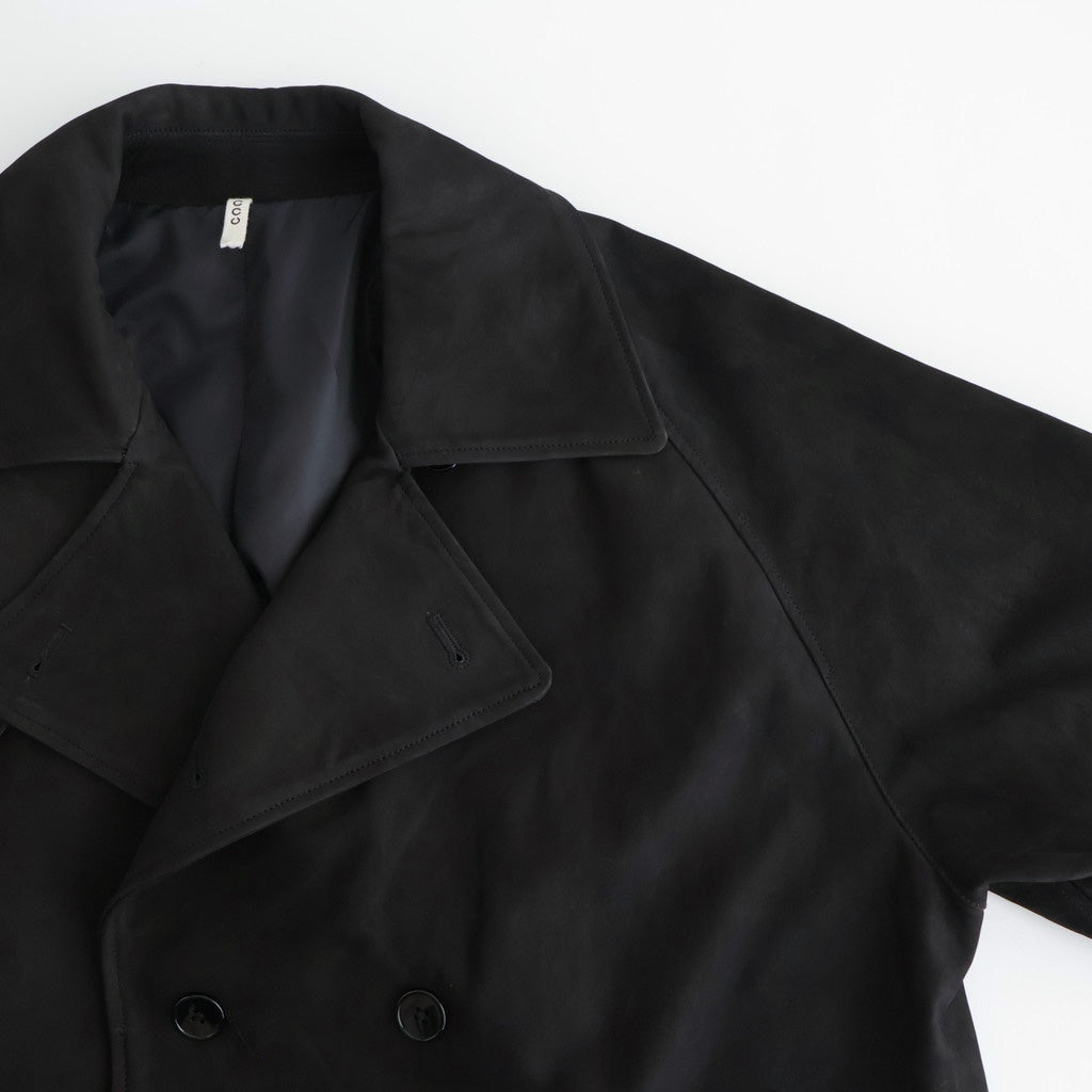 DOUBLE BREASTED HALF COAT #BLACK [SH-60-C-NUBCK-3]