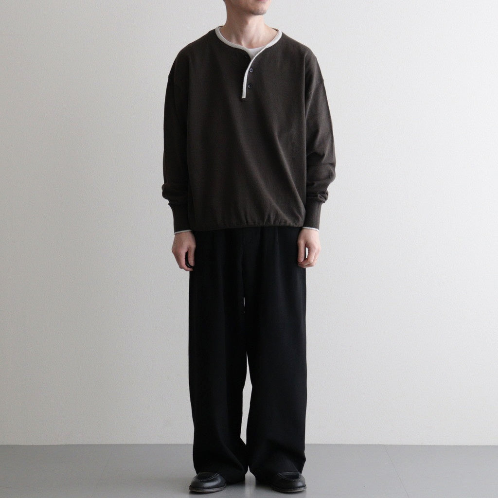 Wool Cupro Easy Wide Trousers #Black [NEP-SS2606]