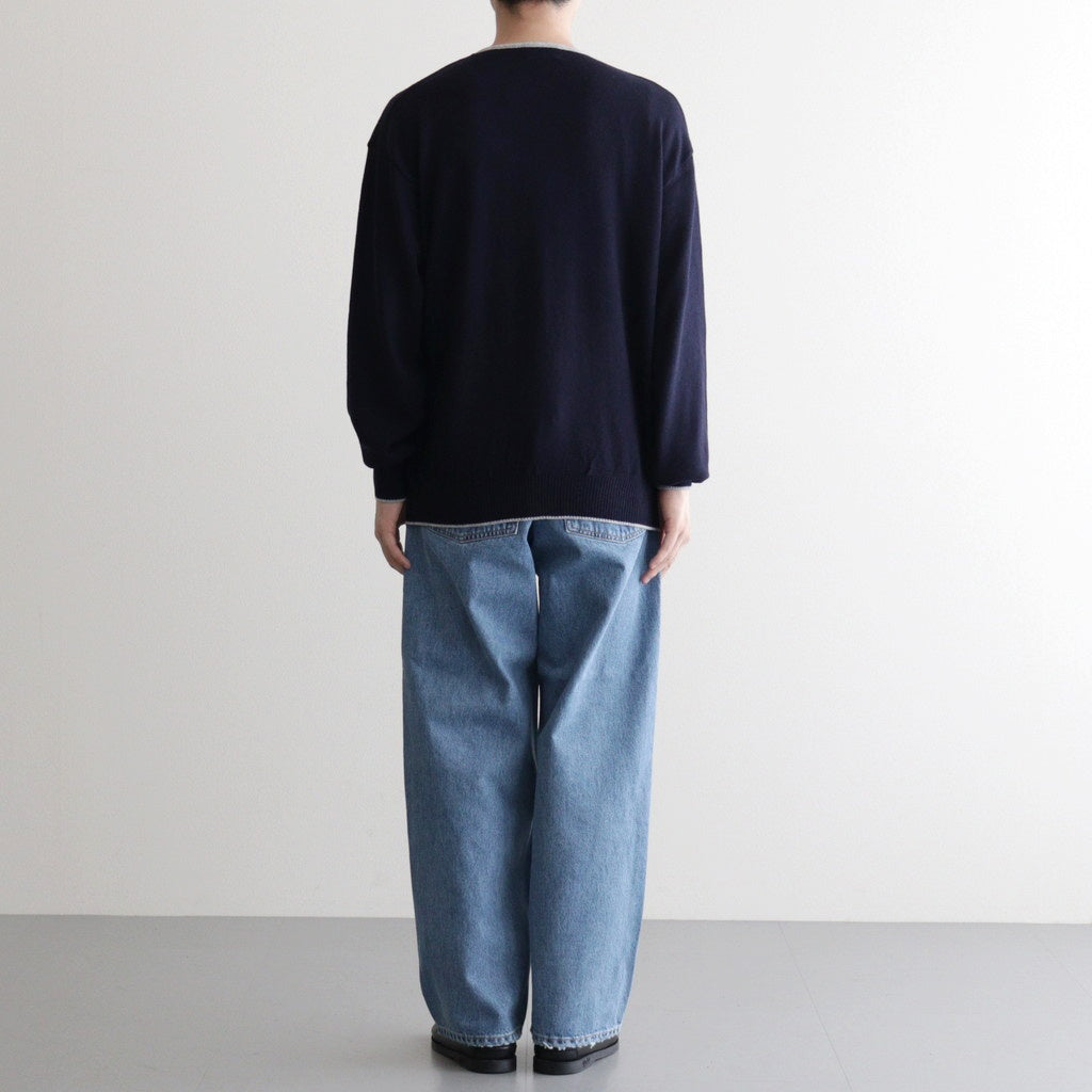Cashmere Henleyneck - Diffusion Exclusive #Navy×Lt.Gray [NEP-AW2520B]