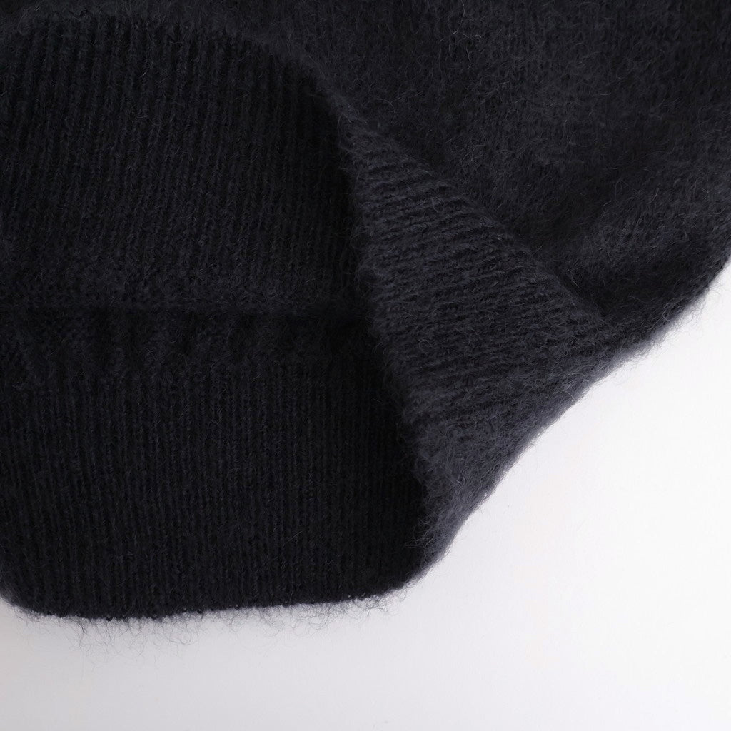 PURE MOHAIR SHAGGY POLO #CHARCOAL BLUE [BN-25FL-053]