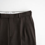 SINGLE PLEAT WIDE TROUSERS #BROWN BIRD’S-EYE [M26C10PT02C]