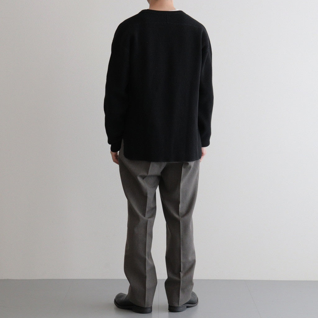 HEAVY WAFFLE TOP #INK BLACK [PMAU-CL01]