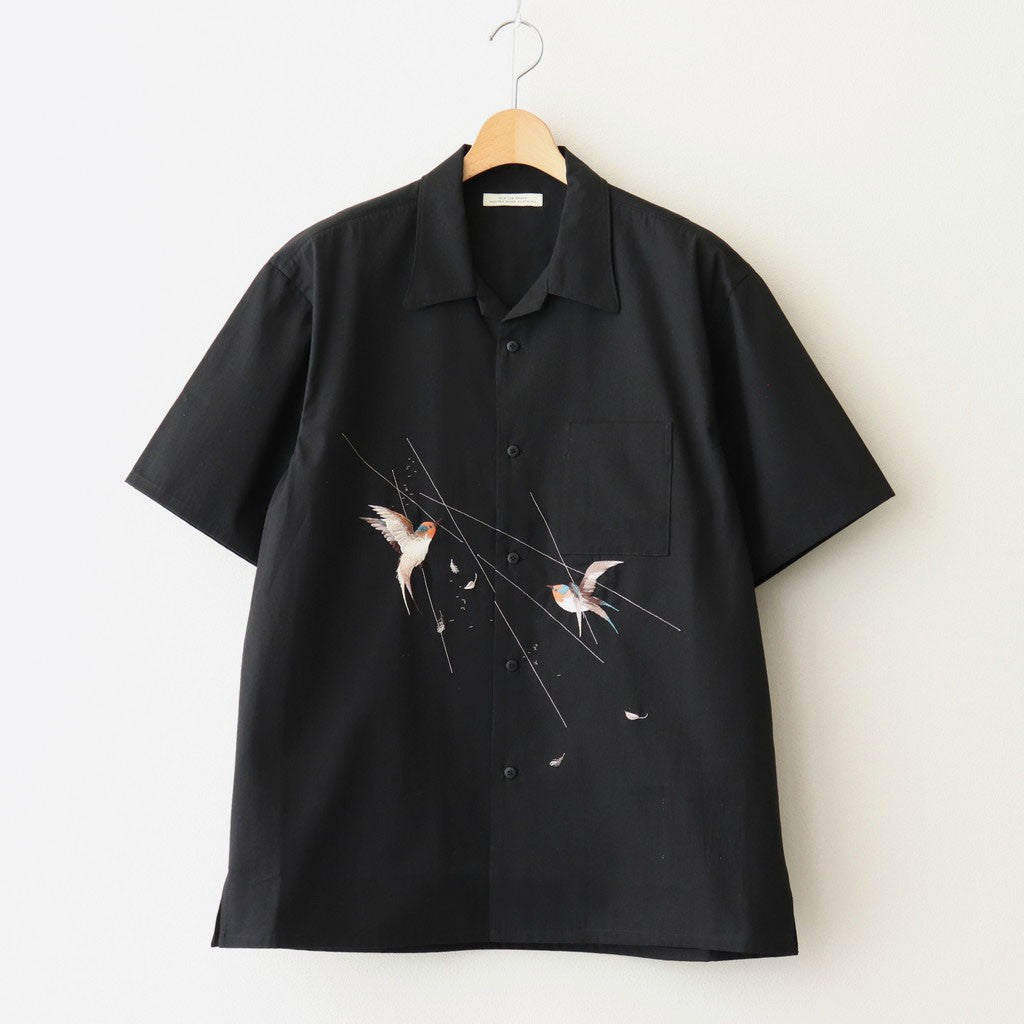 SILK NEP CLOTH SOUVENIR SHIRTS (Short-sleeve) #ONYX [251OJ-SH14]
