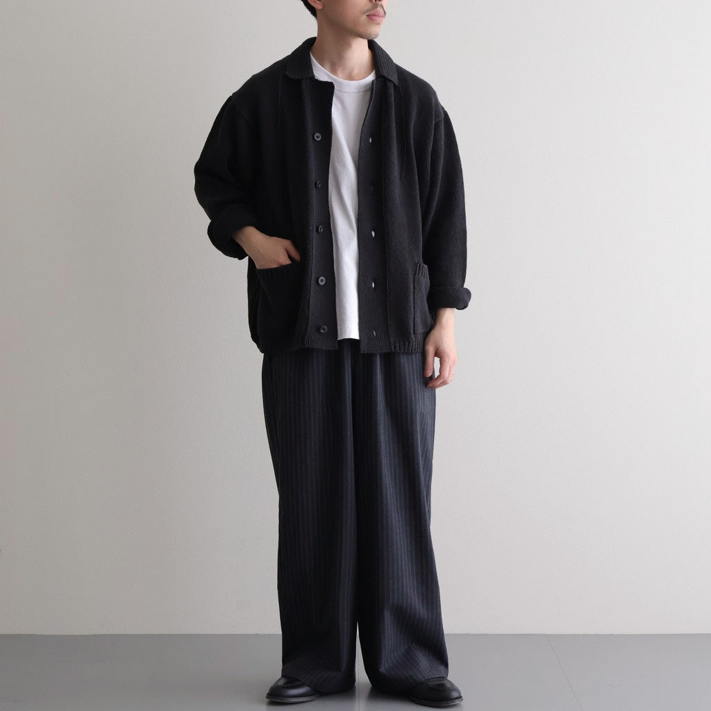 Cotton Fancy Yarn Crochet Collar Knit Jacket #Charcoal [NEP-SS2628]