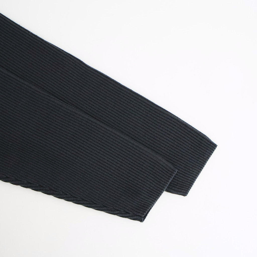 SOLID WOOL RIB POLO ZIP UP CARDIGAN #CHARCOAL BLUE [BN-25FM-044]