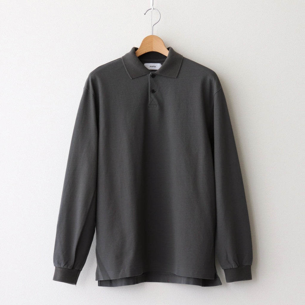TWO BUTTON POLO L/S TEE #M.GRAY [M25A15CS01C]