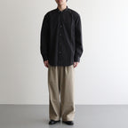 BAND COLLAR DRESS SHIRT #CHARCOAL [PM-LS02]